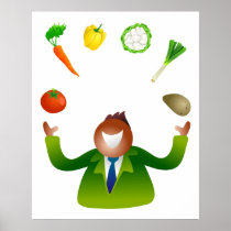 Man Juggling Vegetables Posters
