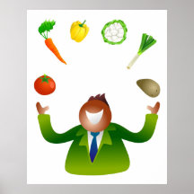 Man Juggling Vegetables Posters