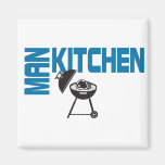 Man Kitchen Grill Magnets