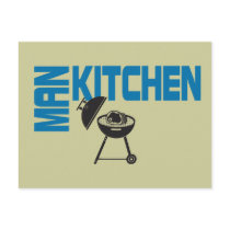 Man Kitchen Grill Postcard