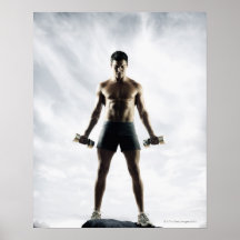 Man lifting weights 3 poster