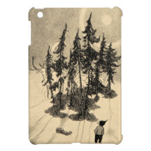 Man Looking at Trees with Buck, Squirrel, Rabbit iPad Mini Covers