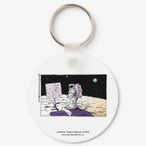 Man Lost On Moon Funny Keychain