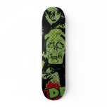 man n skull skateboard