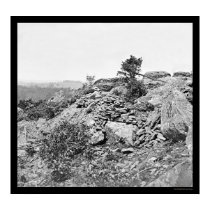 Man near the Gettysburg, PA Breastworks 1863 posters