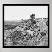 Man near the Gettysburg, PA Breastworks 1863 Print