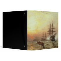 Man-o'-War firing a salute at sunset Vinyl Binder