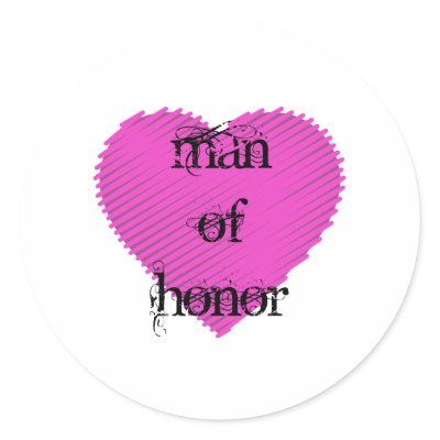 Man of Honor Round Sticker