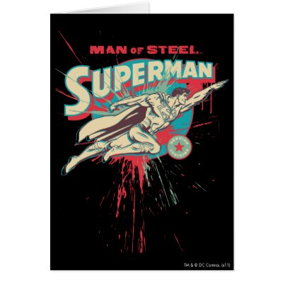 Man of Steel paint splatter cards