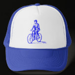 Man on a Bike - Blue hats