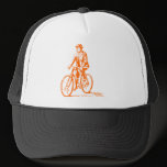 Man on a Bike - Orange hats