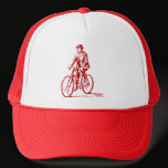 Man on a Bike - Ruby Red hats