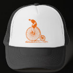 Man on a Penny Farthing - Orange hats
