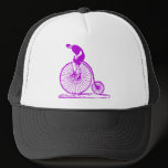 Man on a Penny Farthing - Purple hats