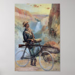 Man on Bicycle, Yellowstone National Park Vintage Posters