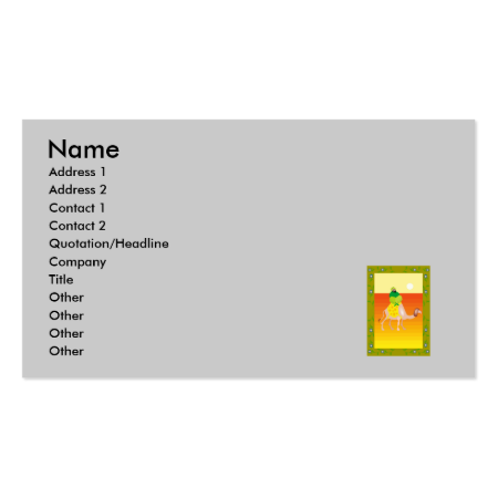Man on camel business cards