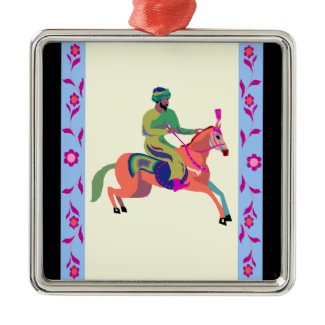 man on horse ornament