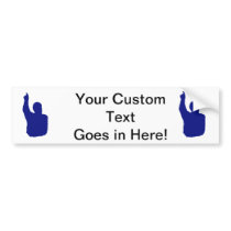 man pointing up shadow blue bumper sticker