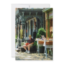 Man Reading by Book Stall Custom Announcements