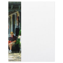 Man Reading by Book Stall Letterhead Template