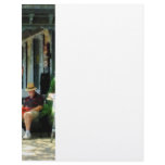 Man Reading by Book Stall Letterhead Template
