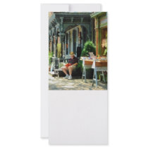 Man Reading by Book Stall Personalized Rack Card