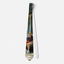 Man Reading by Book Stall Custom Ties
