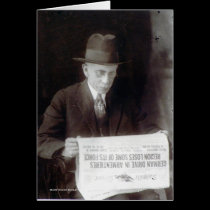 Man Reads War News cards