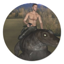Man Riding Reptile 3 Sticker
