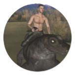 Man Riding Reptile 3 Sticker