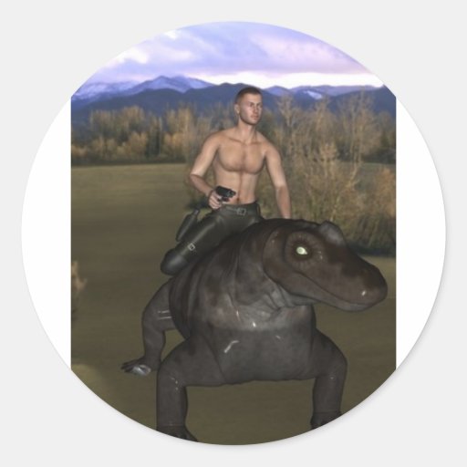 Man Riding Reptile 3 Sticker 2