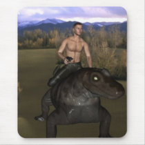 Man Riding Reptile 3 Vertical Mousepad