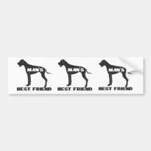 Man’s Best Friend fun dog silhouette Bumper Sticker