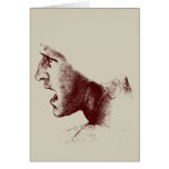 man shouting cards