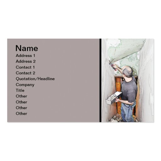 man spackling drywall business card template (front side)