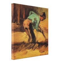 Man Stooping with Stick or Spade by van Gogh Canvas Print