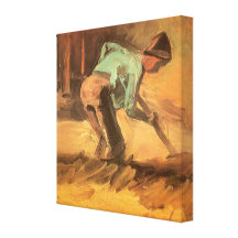 Man Stooping with Stick or Spade; Vincent van Gogh Gallery Wrapped Canvas