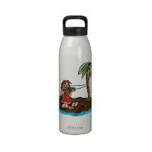 Man Stranded on Island Water Bottle  Customize It!