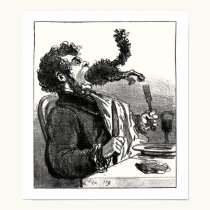 Man swallowing a cat posters