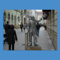 Man with a Hat in Bratislava oil posters