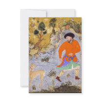 Man with a Saluki by Shaykh Muhammad in 1555 Personalized Invitation