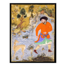 Man with a Saluki by Shaykh Muhammad in 1555 Photographic Print