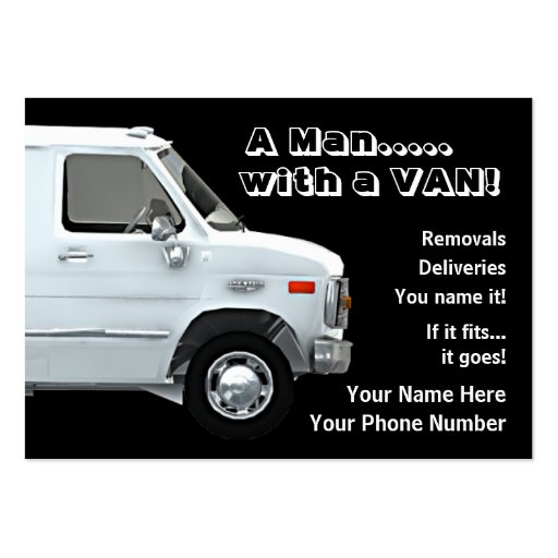Man with a van business / profile cards business card (back side)
