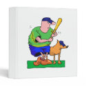 man with bat and dog