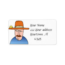 Man with hat  Address Label
