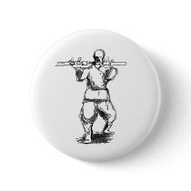 Man With Nunchaku Pinback Button