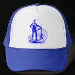 Man with Penny Farthing - Blue hats
