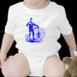 Man with Penny Farthing - Blue t-shirts