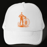 Man with Penny Farthing - Orange hats