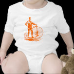 Man with Penny Farthing - Orange t-shirts
